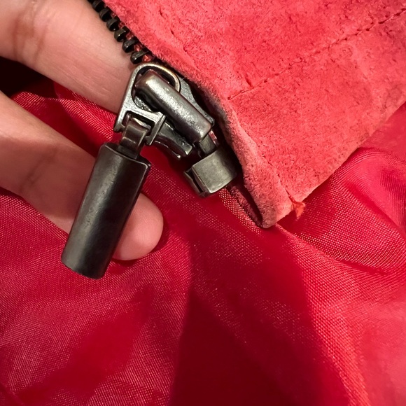 Women's Red Leather Suede Lagenlook Jacket Size 2X - Picture 9 of 10